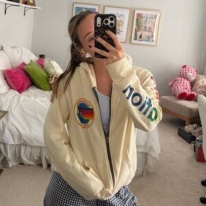 Aviator Nation Cream Zip-Up Hoodie